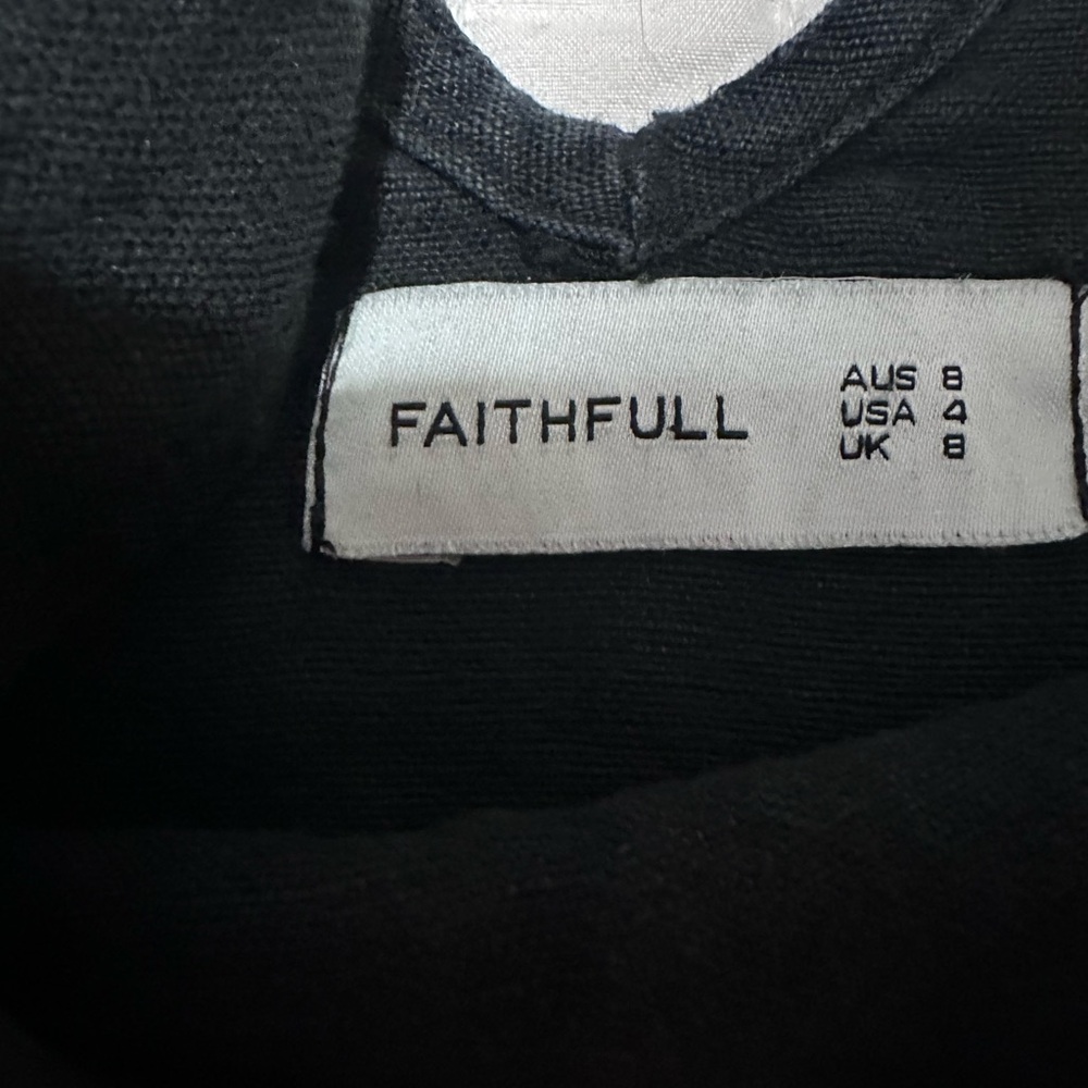 FAITHFULL Black Linen Mini Dress - Picture 4 of 4